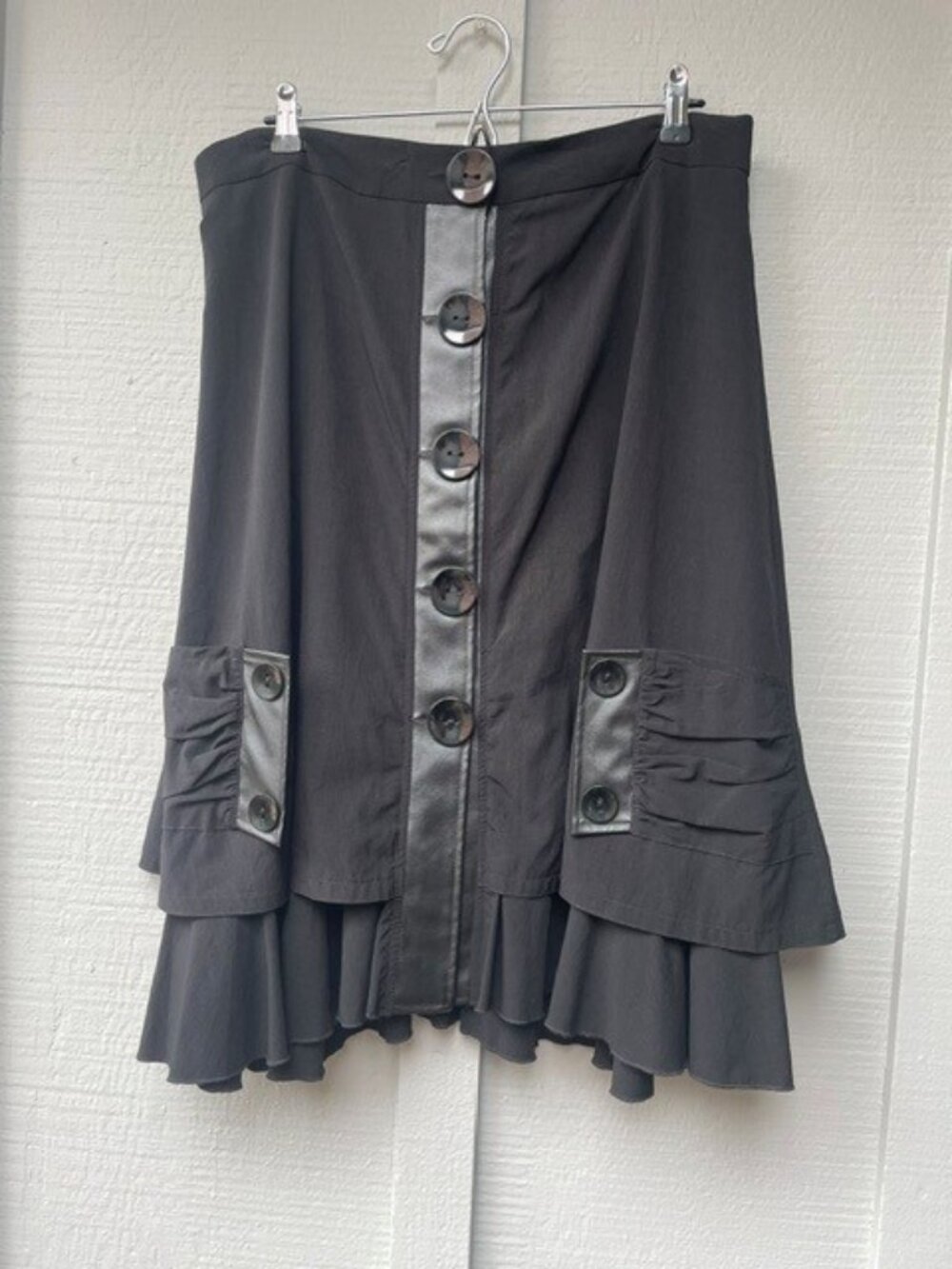 Dzhavael Couture Skirt Large Midi A-Line Black
